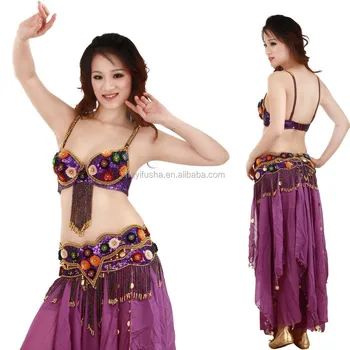 Professional belly dancewear,adult sequin bra and belt for belly dancing