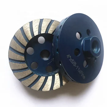 thumbnail image 2 of 4-Inch Spiral Diamond Turbo Cup Grinding Wheel – 8 Segments, 5/8-11 Arbor, For Concrete 2 of 4