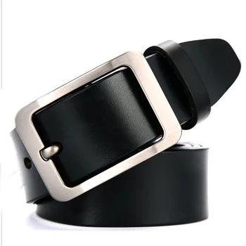 YS-BT022 Guangzhou custom logo ceinture pour homme alloy pin buckle brown and black 100% genuine belt leather belt for men
