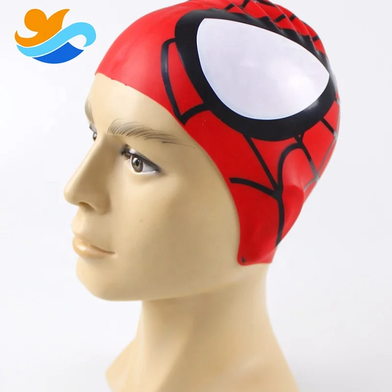 Details about   Swim Caps Spiderman Silicone Swimming Cap Adults or Kids 