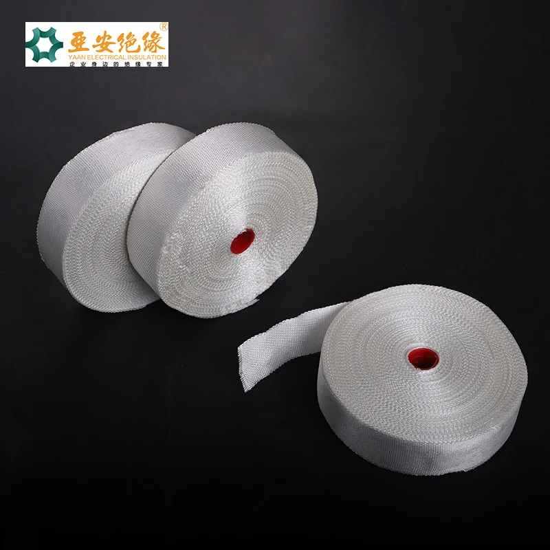 YAAN high strength insulation fiber non alkali fiberglass tape made by glass fiber yarn for transformer motor winding materials