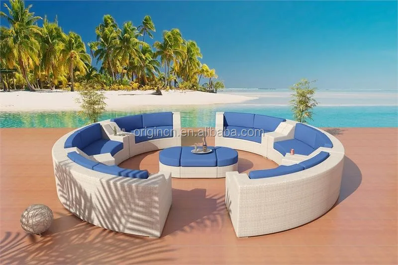Big Round Couch Modern 12 Seater Outdoor Garden Sofa
