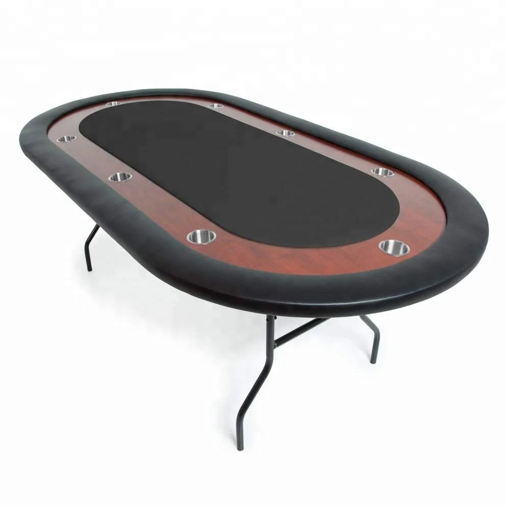 Потрясающий складной покерный стол для 8 игроков с войлочной игровой поверхностью Овальный 82x44