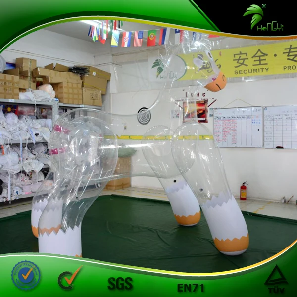 Inflatable Custom Transparent Clear  Horse Riding on  Horse Inflatable Toy Animal