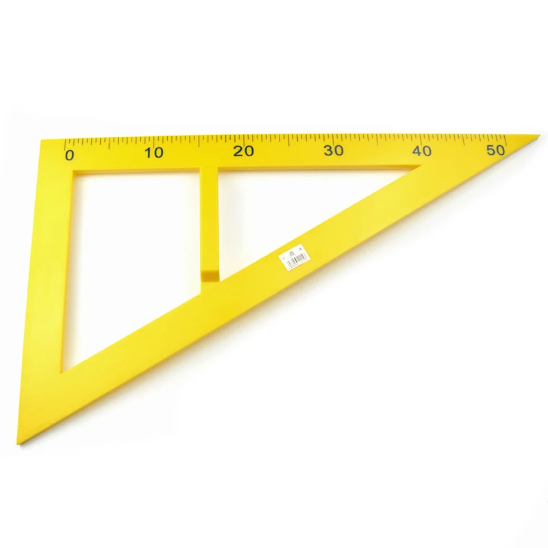 Triangular Ruler School Math Geometry Set Educational Plastic Customized for Teachers OEM Yellow One OPP Bag Ruler 30 Cm Plastic