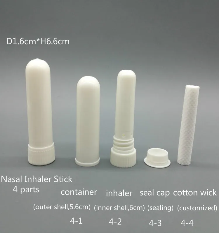 100pcs Aromatherapy Essential Oil White Nasal Inhaler Tube Plastic