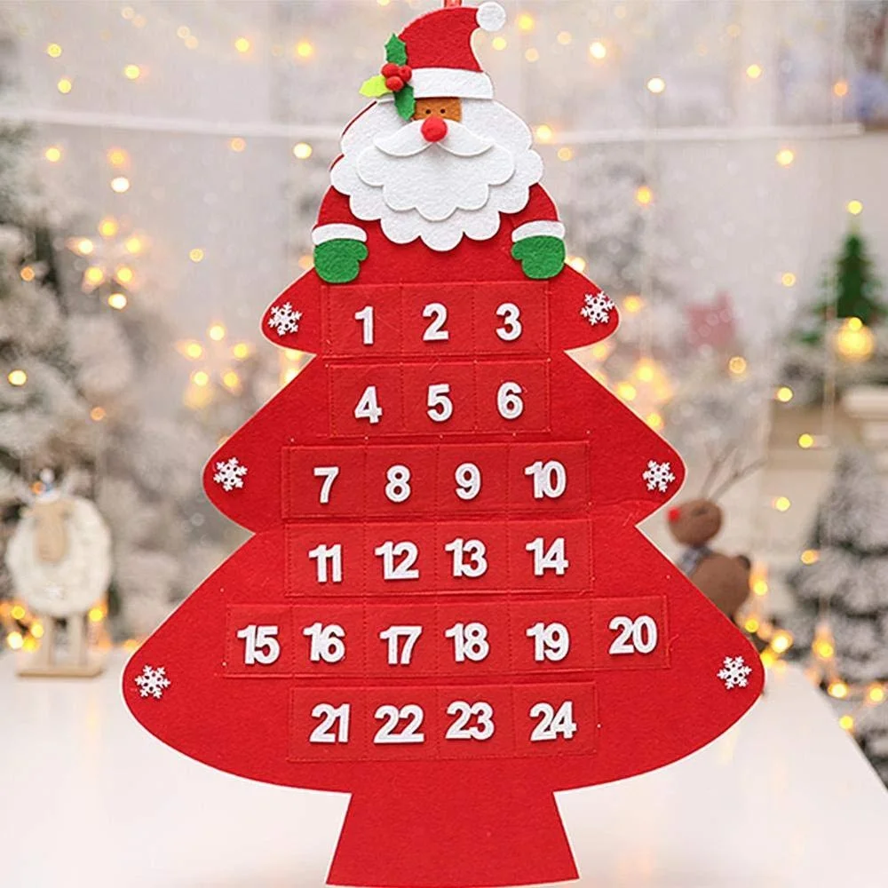 Calendario Avvento Natalizio In Acrilico 2D - Tema Bradipo, 24 Ornamenti Da Appendere