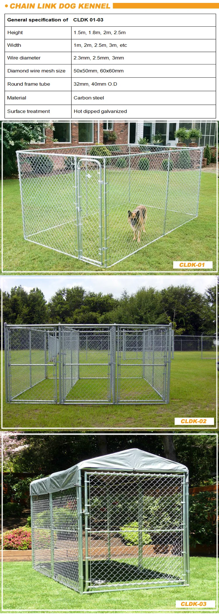 Corral Perros Antimordeduras Jaula Perros Pawaboo Grande 143x70x80cm -  Metal Indestructible Antiescape Corral Perros Exterior Interior, image size:750x2100