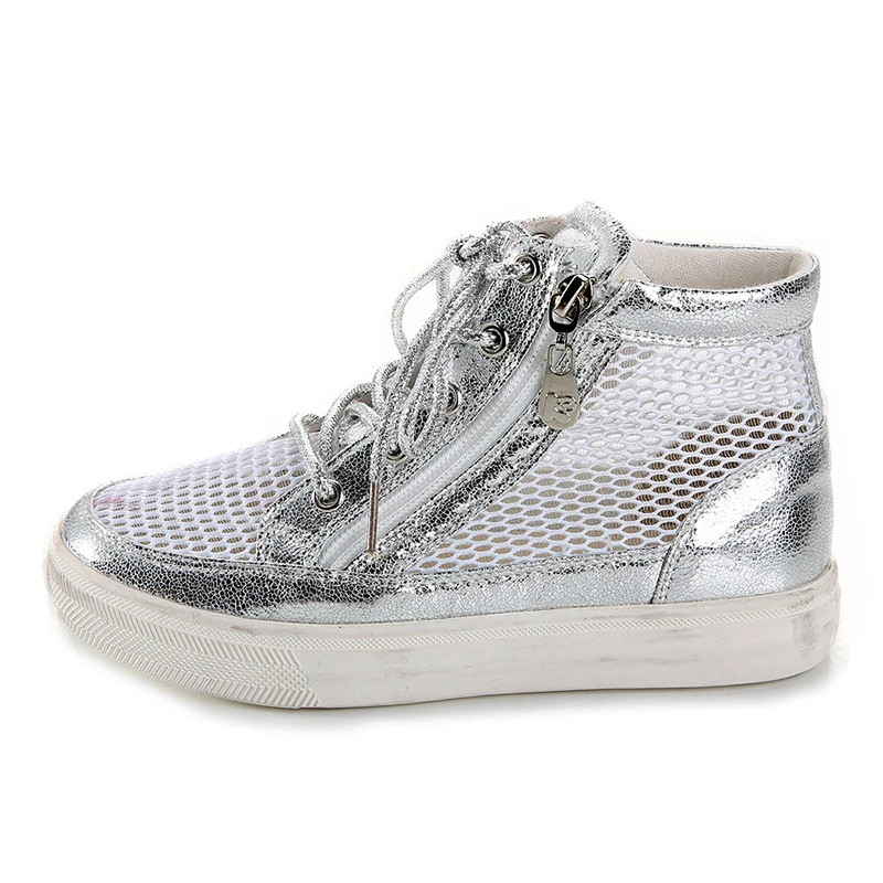 Горячие Продать Сияющий Воздухопроницаемой Сеткой Молния Дети Моды Спортивной Обуви