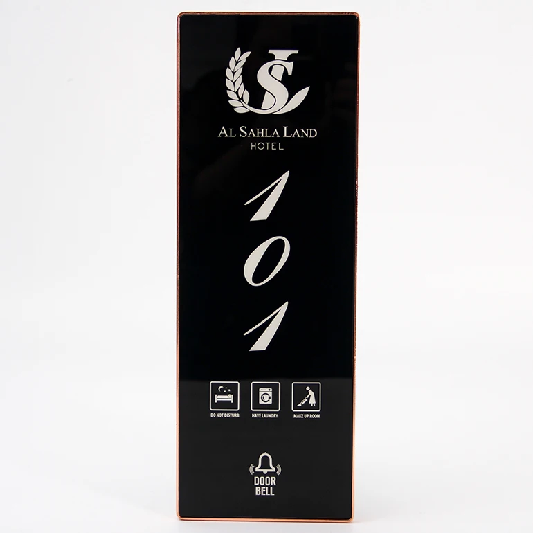 Прямоугольный гостиничный дверной звонок светодио дный светильник номер двери дома с розовой золотой рамой