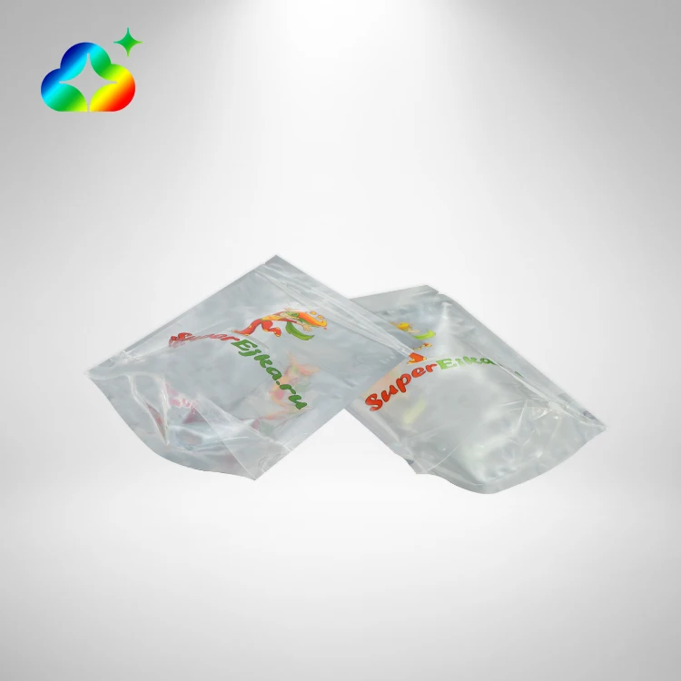 Logo Size Custom Printed Smell Proof Recyclable Packaging Bags Clear Plastic Stand up Pouches With Zipper for Food Snack Liquid