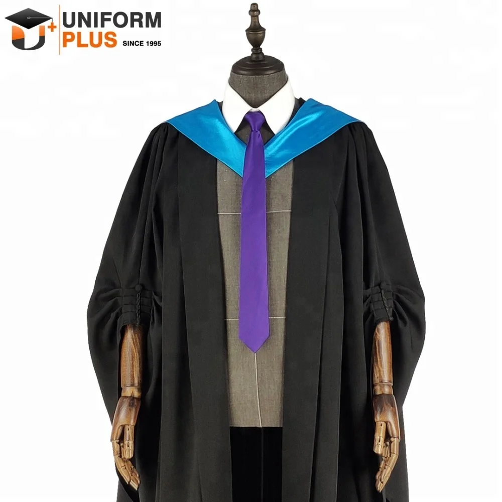Wholesale High Quality Cambridge Oxford UK Black Bachelor Graduation Gowns and Caps With Hoods