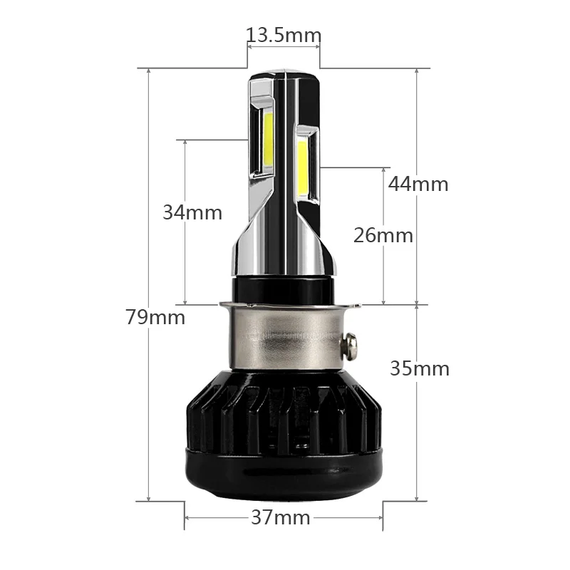 Rtd Most Popular Universal Type Motorcycle LED Headlight Bulb M02E H4 HS1 BA20D P15D H6 3500LM 35W For All Motorbike 6COB 6000K