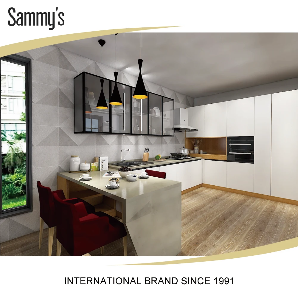Small Kitchen Designs Aluminium Glass Modern Kitchen Cabinet Design Tempered Glass Door