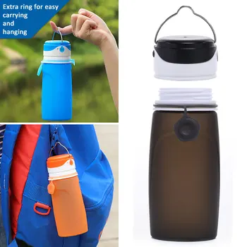 Custom Soft Silicone Folding Water Bottle - 17 oz.