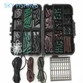 Assorted Carp Fishing Accessories Tackle Boxes for Hair Rig Combo box with Hooks Rubber Tubes Swivels