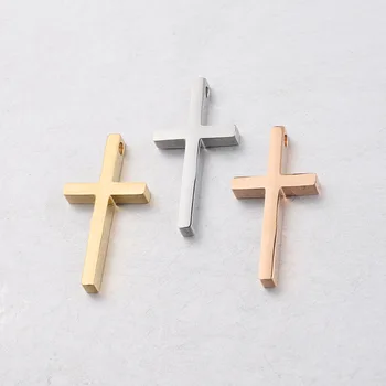 Stainless Steel Mirror Polished Jesus Christ Cross Charms Pendant for DIY Jewelry Making