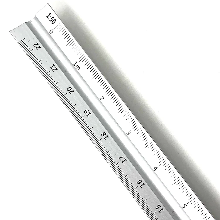 with Imperial Measurements Metal Scale Ruler Drafting Ruler Architectural Scale Ruler - 12 Aluminum Triangular Architect Scale Ruler for Engineering Scale Blueprint 