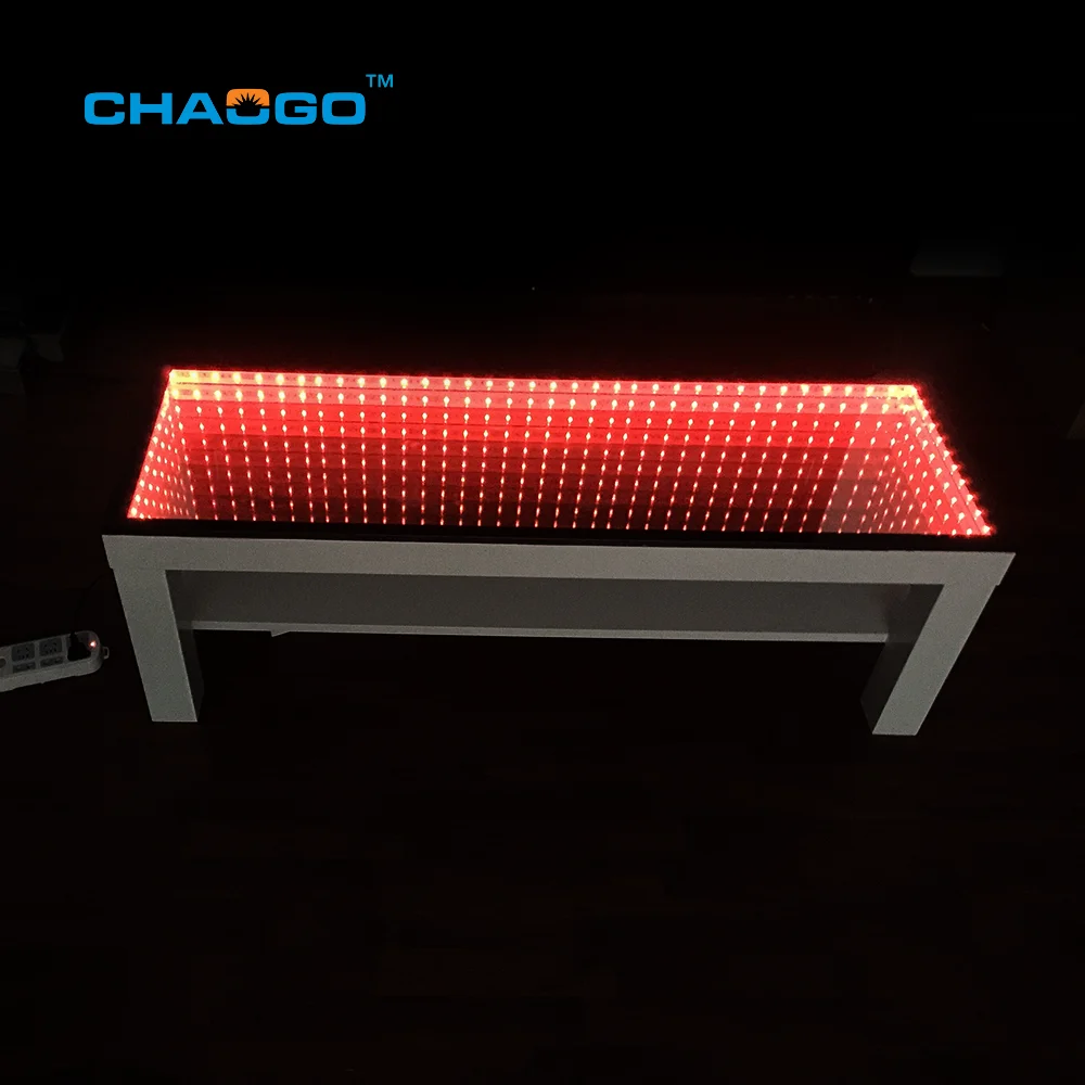 FUSLITE Infinity Mirror Light Table - RGB LED Coffee Table With 3D Illusion For Living Room & Bedroom - View #3