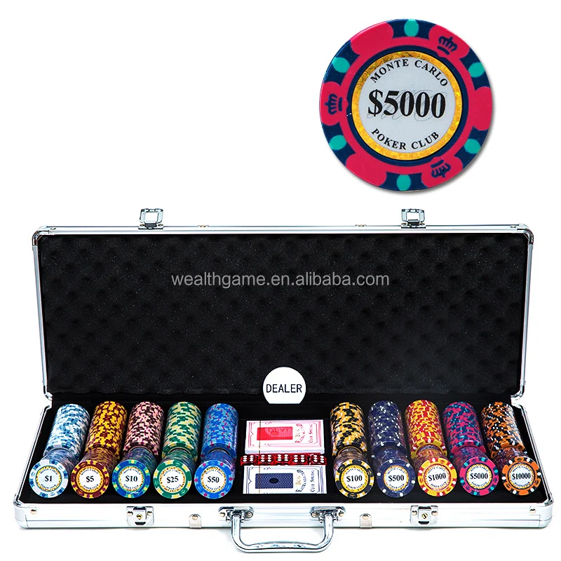 
500pcs 14g Three Tone Monte Carlo Clay Poker Chip Set 