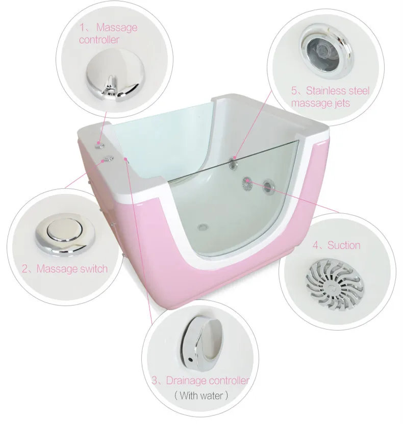 pink baby spa bathtub