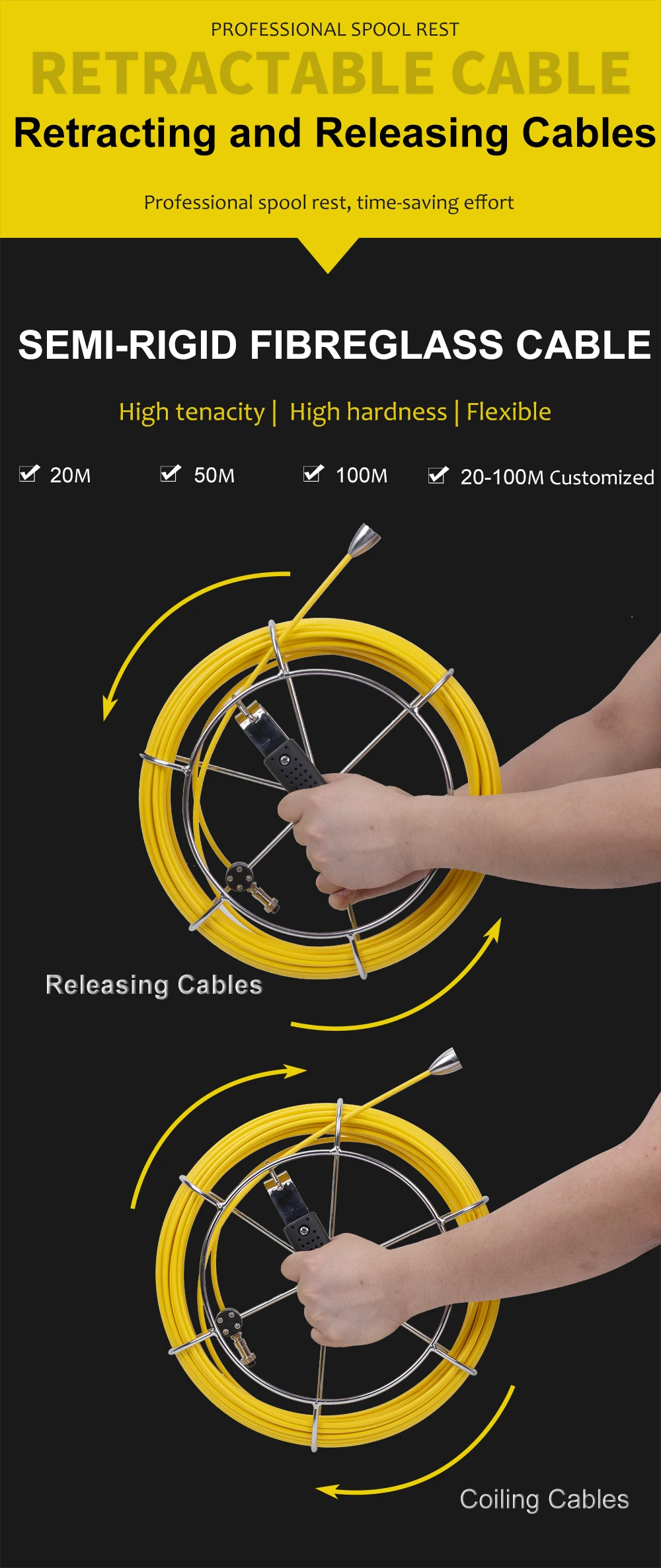 Factory Direct Sale Pipe Inspection Camera 9Inch HD Screen Pipe Monitor Camera 360 Degrees Rotation Inspection Pipe Camera details