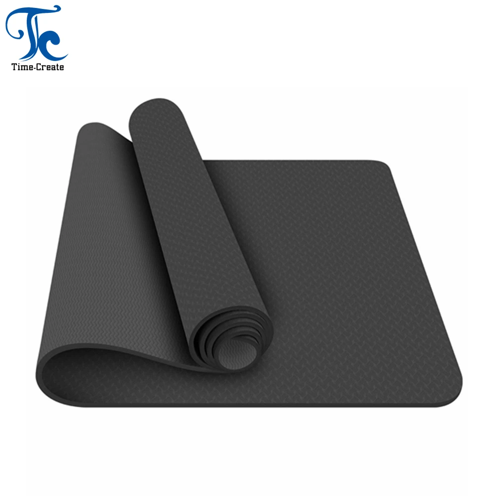 Высококачественный Эластичный Коврик для йоги Timecreate из ТПЭ, экологически чистый моющийся прочный коврик для йоги с принтом логотипа на заказ, коврик для йоги из ТПЭ