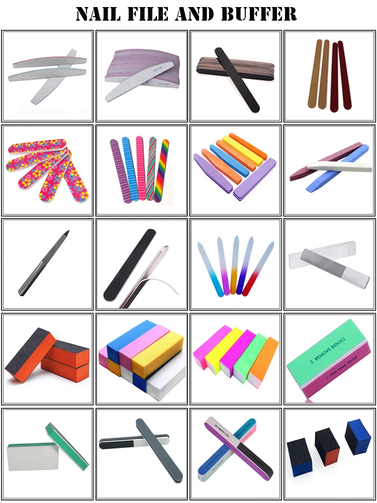 Custom Printed Nail Art Glitter Design Finger Nail File Emery Board