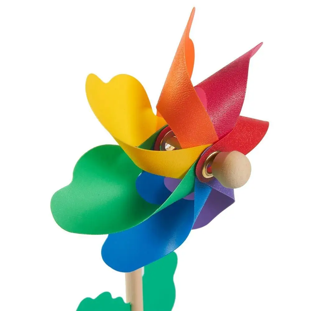 
Цветные радужные лезвия Pinwheels с деревянной палочкой пластиковые pinwheel 