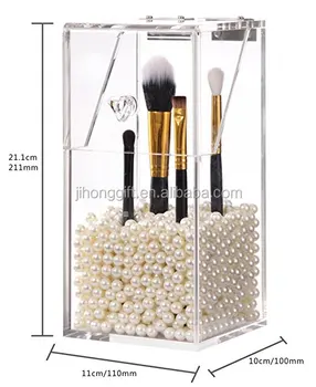 Custom Acrylic Makeup Brush Holder Dustproof Storage Box