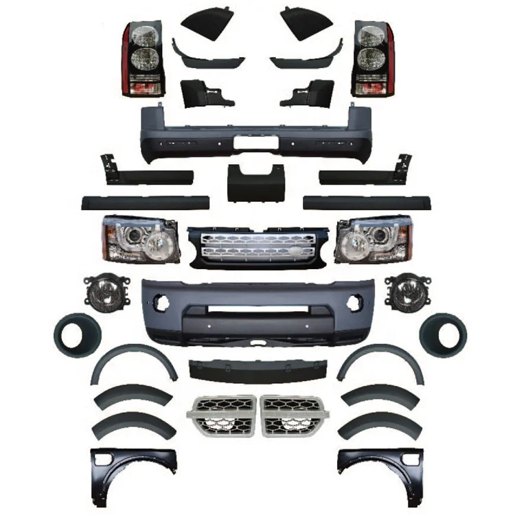 High Quality Conversion PP Front Rear Bumper Car Body Kit for Land Rover Discovery LR3 Upgrade to 2010 LR4 Auto Parts