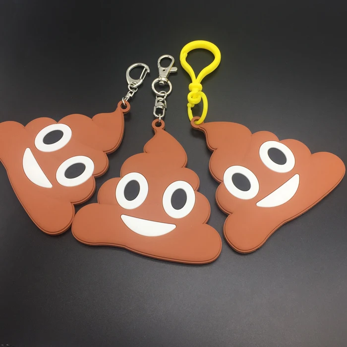 Poop emoji keychain