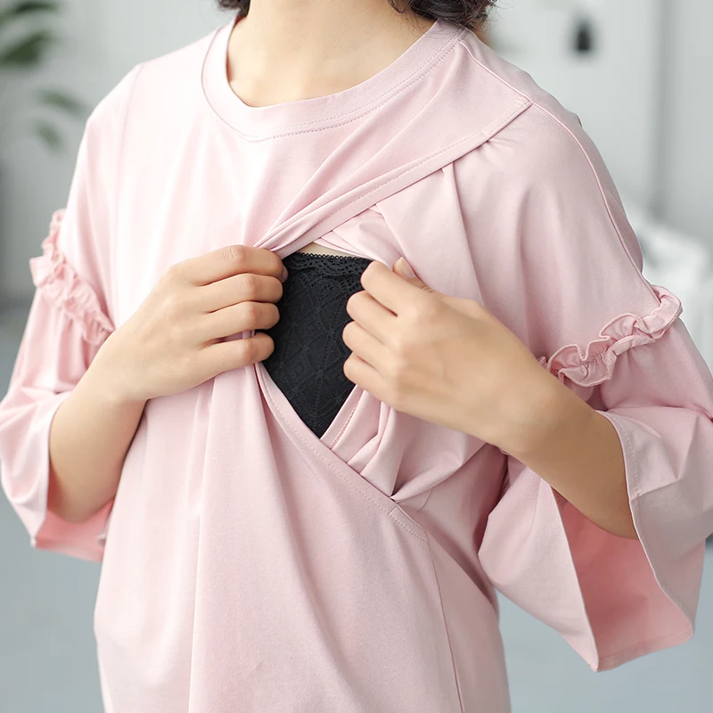 
Оптовая продажа, одежда для кормления грудью из хлопка и спандекса 