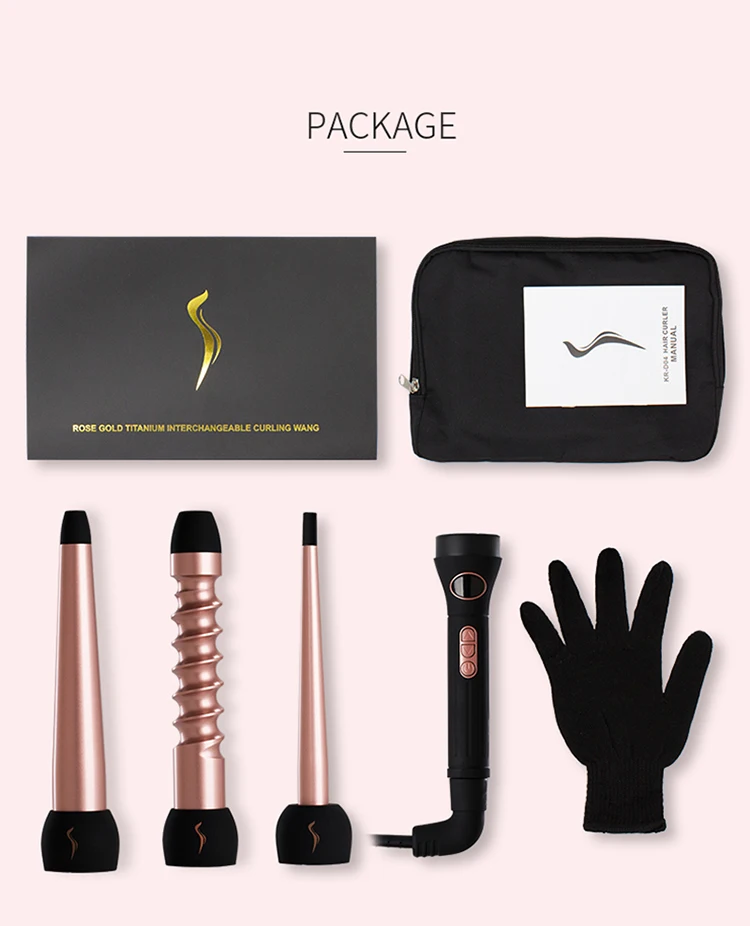 3p 3 In 1 Hair Curling Wand And Curling Iron Set With 3 Interchangeable