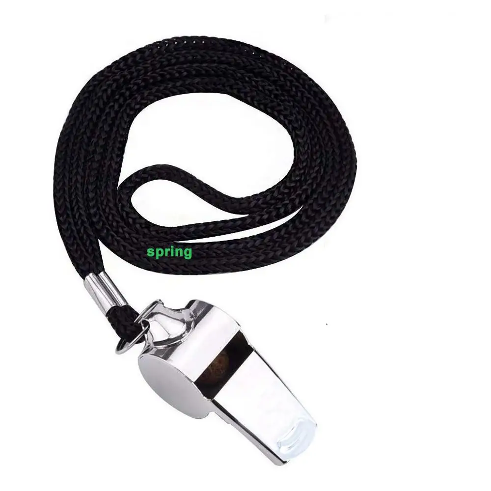 Soccik Stainless Steel Whistle Metal Whistle Referee Whistle Training Whistle Whistle Emergency Survival Whistle with Holder Rope for Training 