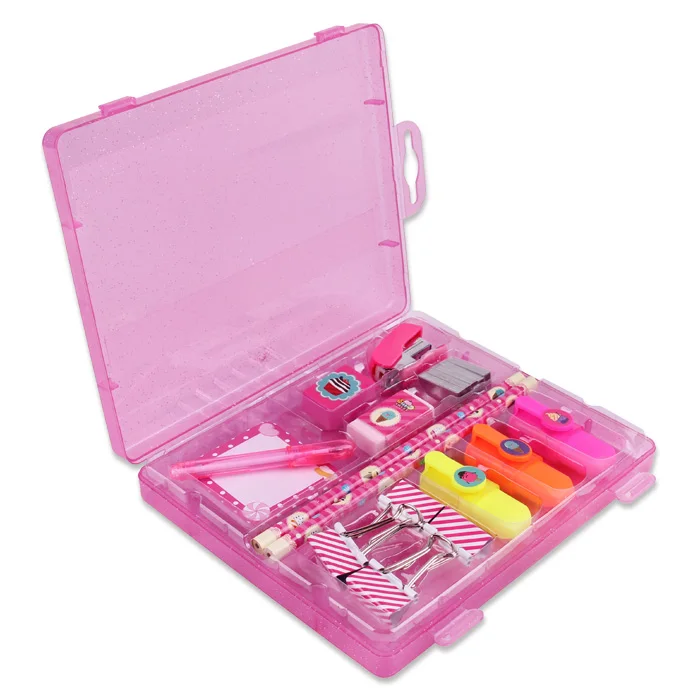 Интервелл популярный милый креативный Многофункциональный мультяшный Канцелярский набор прозрачная подарочная коробка для детей