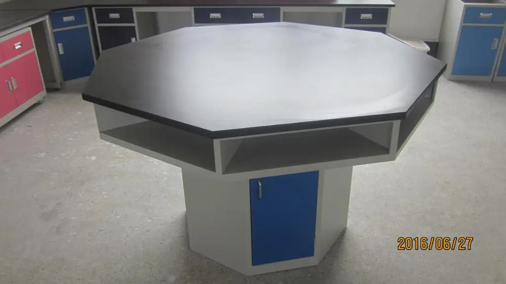 Steel Lab Work Table Workbench School Lab Furniture Price Student Octagonal Lab Work Bench for School