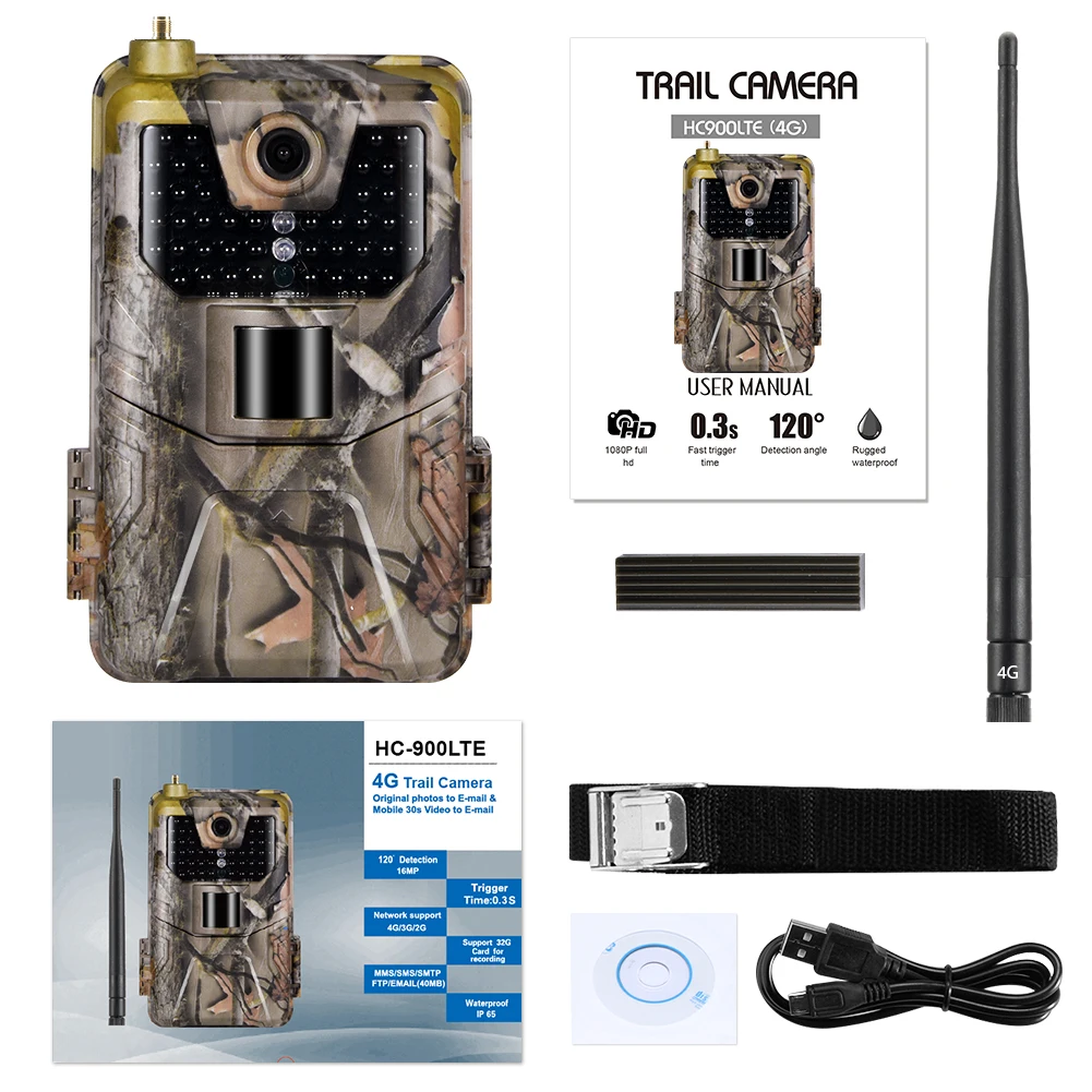 4G LTE Trail Camera HC-900Pro - 30MP, 4K Video, MMS SMTP, With App