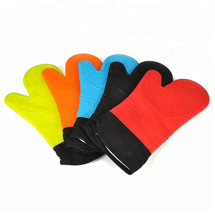 Heat Resistant Long Sleeve Silicone And Textured Oven Glove