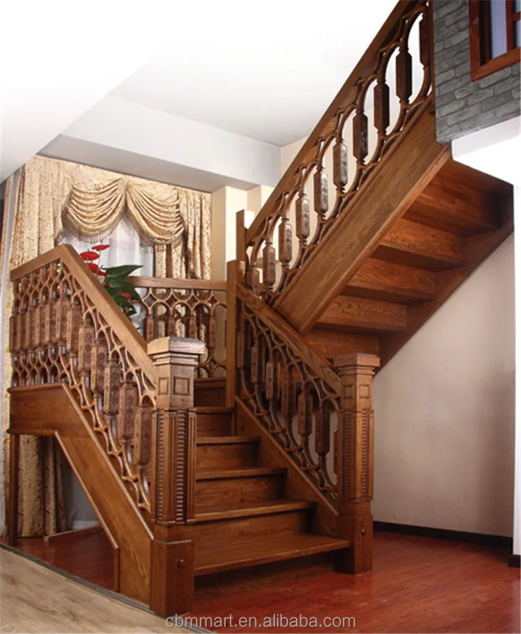 古典和优雅的木质材料 l形楼梯 0410 大厦
