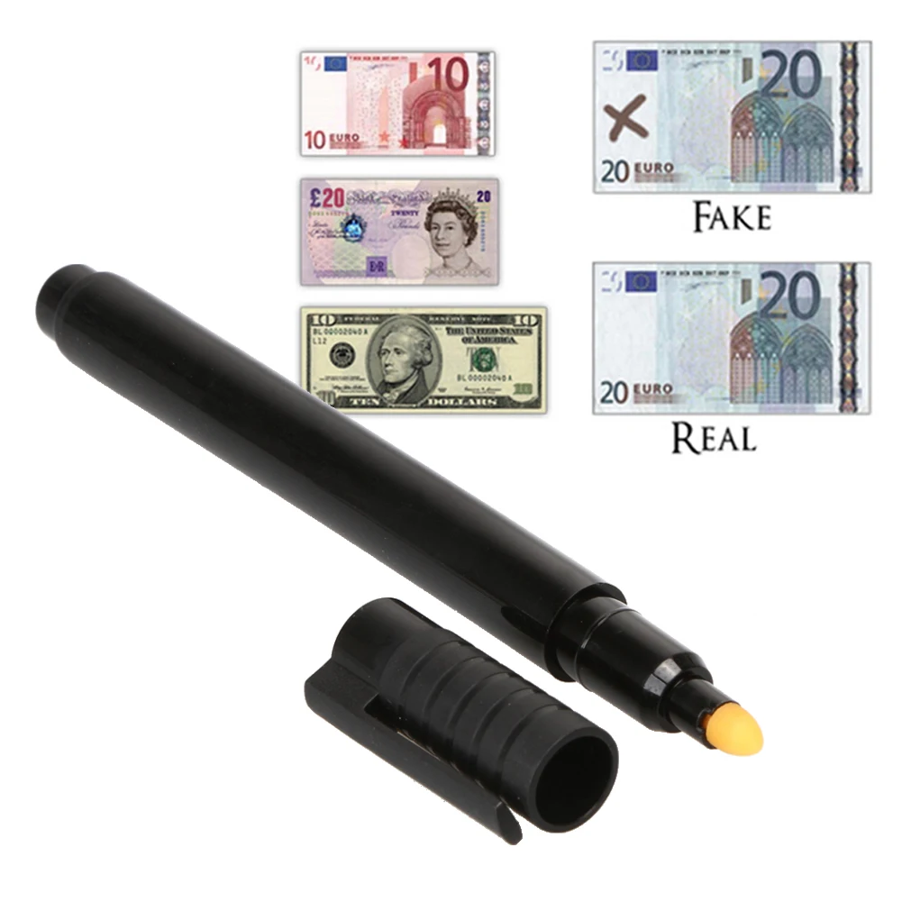 2pcs Currency Money Detector Money Checker Counterfeit Marker Fake  Tester  A-jg