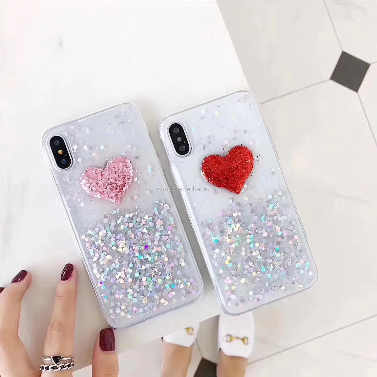Luxury New Product Bling Love Heart Stars Quicksand Tpu Clear Foating Liquid Glitter Cell Phone Case For Iphone X 8 7 6 Plu Buy Liquid Quicksand Case For Iphone 8 Plus For