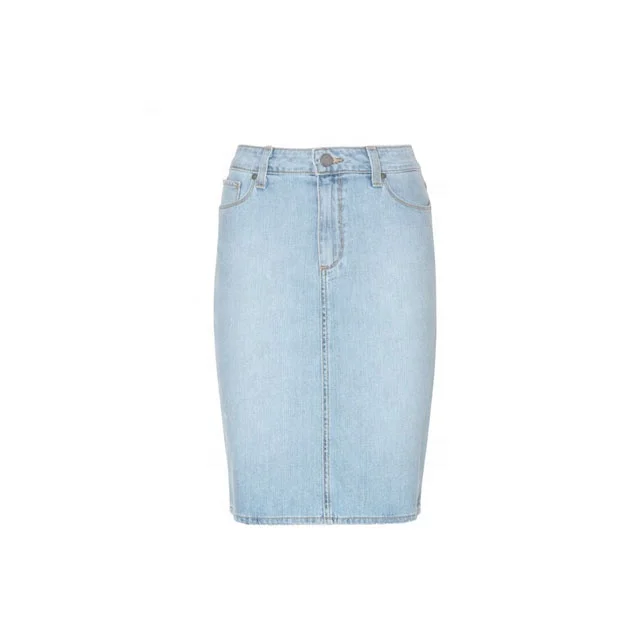 Cotton Denim Pencil Skirt/lady Jean 