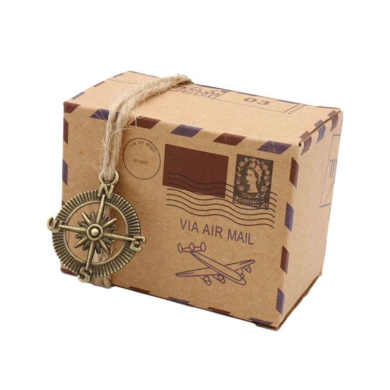 100 Boîtes-cadeaux En Papier Kraft Blanc 9x6x2.4 Cm – Lot Avec Corde De Chanvre Et Autocollants, Pour Bonbons, Bijoux, Mariage