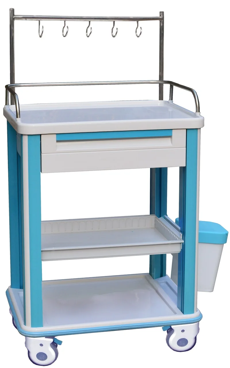 Patient Hospital Emergency ABS Factory Price Good Quality Equipment IV Treatment Trolley