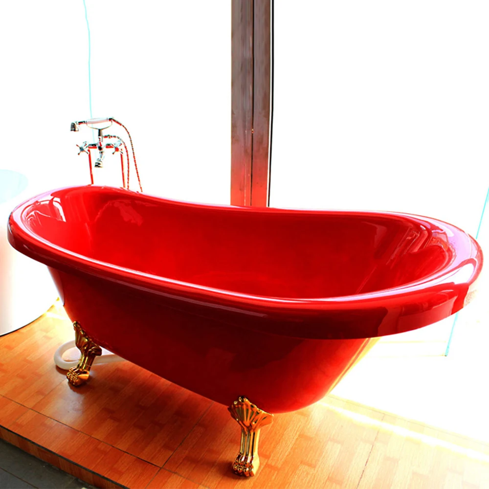 pyramide accent vært Wholesale modern classic colored 1700mm Acrylic red 4 foot clawfoot bathtub  tubs prices From m.alibaba.com