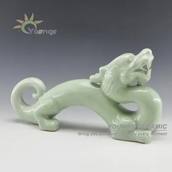 Antique Chinese Ceramic Porcelain Mascot Jade Dragon Statue - Buy