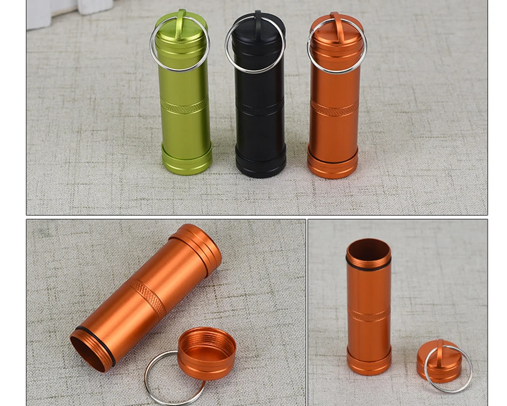 Водонепроницаемый алюминиевый контейнер для таблеток держатель бутылок и лекарств ключей