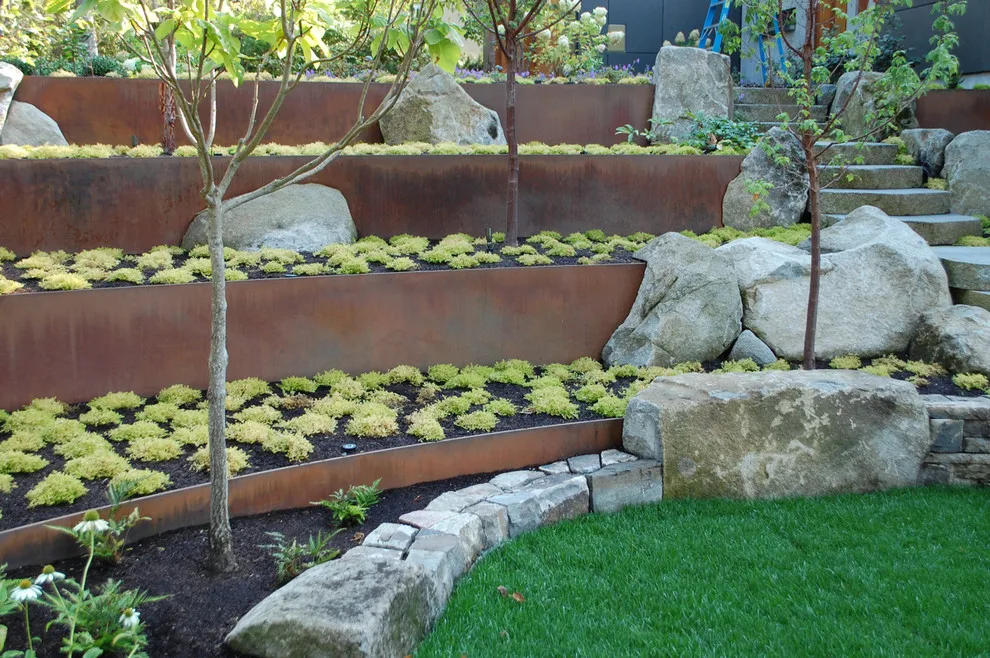 Corten Steel Lawn Edging Metal Fence Flexible Border