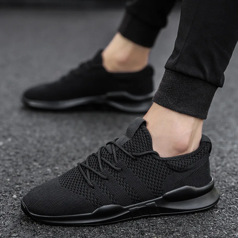 
 Мужская Летняя обувь, новинка 2017, вязаные дышащие холщовые туфли на плоской подошве  